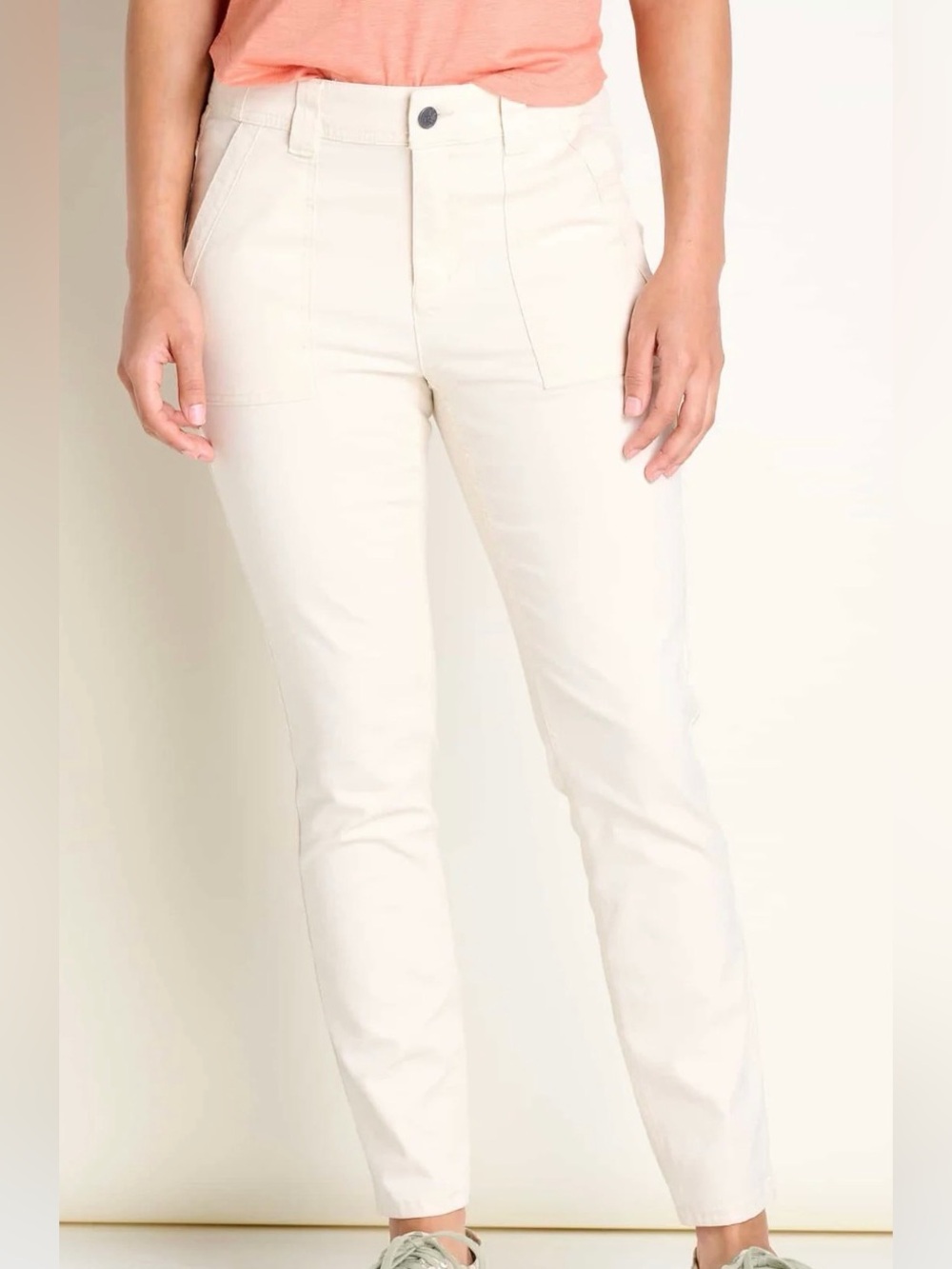 Toad&Co Earthworks Ankle Pants. Sz 14 Organic Cotton Slash Pocket. Regular Fit